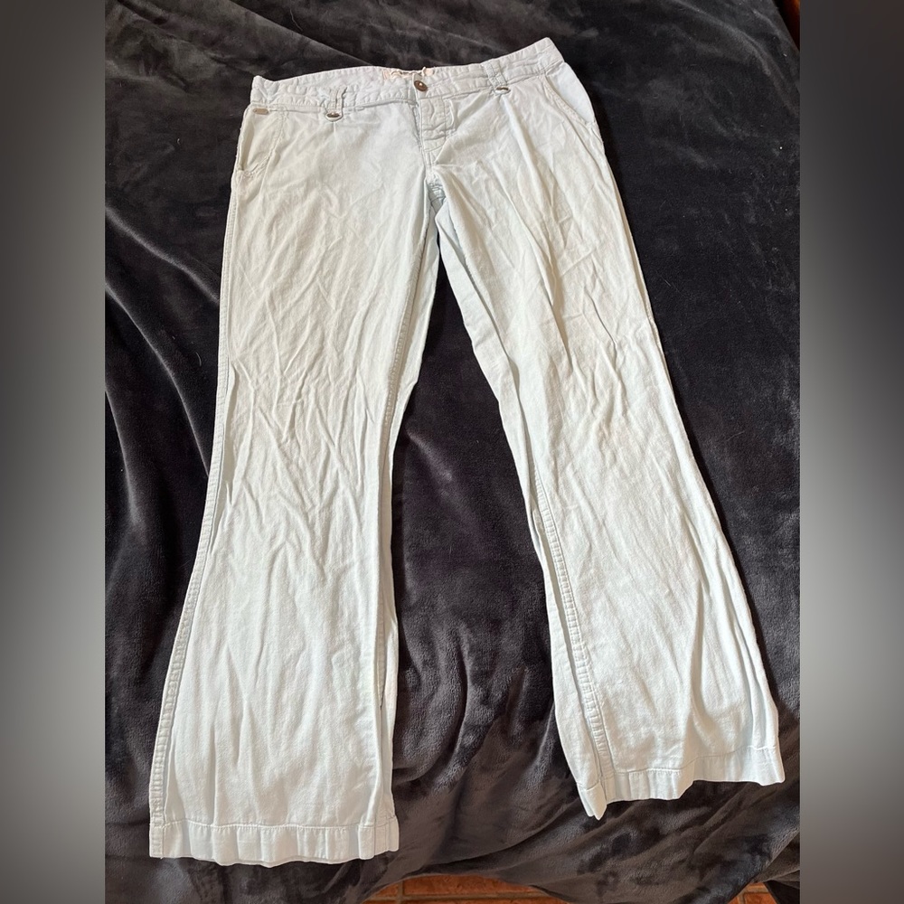 Jackson Hole Mountain Khakis lightweight linen slacks, pale blue